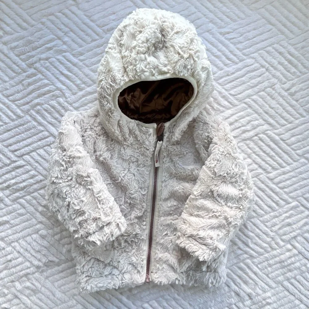 The North Face Baby 6-12M Reversible Bronze Puffer Faux Fur Hooded Jacket Coat